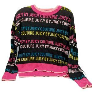 Juicy Couture Spellout Logo Rainbow Colors Sweater Size XS